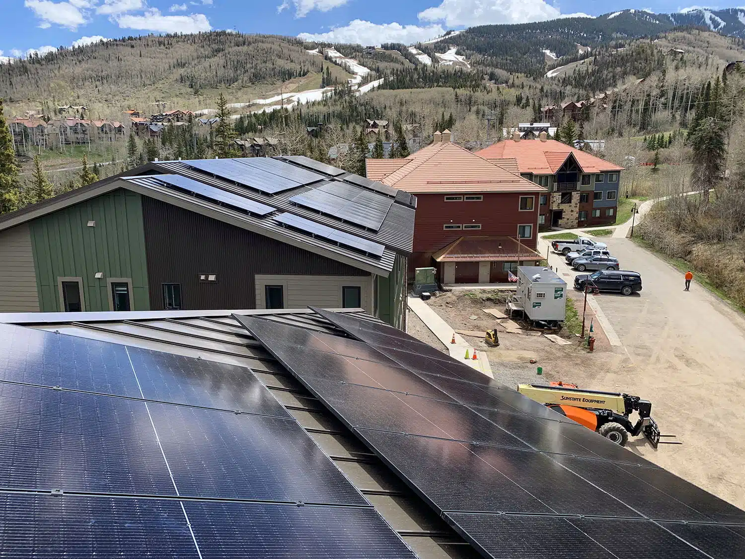 Installing solar panels on townhome panels in Telluride